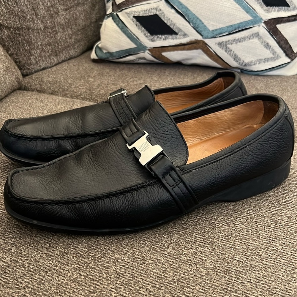 Coach Black Leather Loafers Size 12D